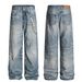 Men's 3D Printed Chain Jeans - Vintage Washed Loose Fit Straight Leg Trousers For Casual Streetwear_mkmklike.com