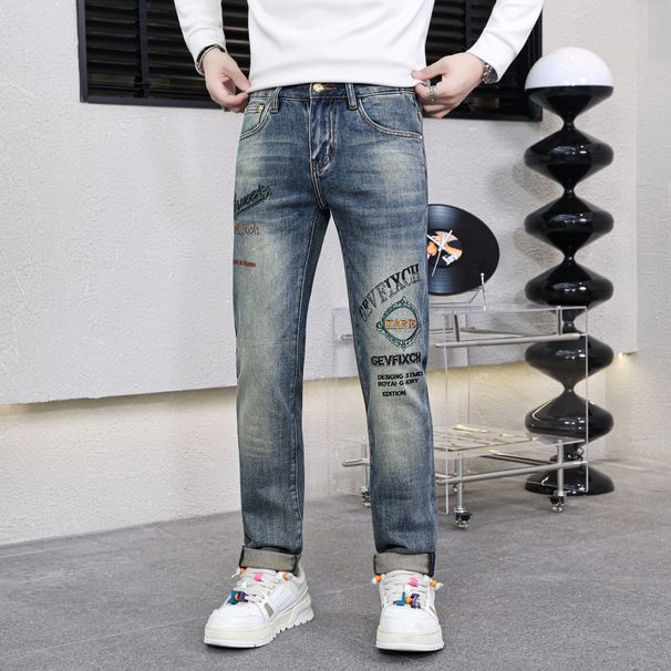 BOY BOY Autumn Winter European Version Trendy Fashion Blue Jeans Men's Pants High-end One-piece Dropshipping_mkmklike.com