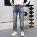 BOY BOY Autumn Winter European Version Trendy Fashion Blue Jeans Men's Pants High-end One-piece Dropshipping_mkmklike.com
