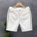 Men's Summer Casual Denim Shorts Straight Leg Breathable Printed for Streetwear College Style_mkmklike.com