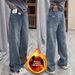 Retro High-Waisted Wide Leg Jeans For Women Loose Fit Slimming Straight Leg Plus Size Spring Autumn Stylish Clothing_mkmklike.com