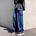 Men's Clothing Trendy Workwear Multi Pocket Jeans High Street American Retro Casual Slim Fit Trousers_mkmklike.com