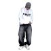 Men's Distressed Ink Wash Straight Leg Jeans Streetwear Loose Fit Denim Pants (M-3XL) – Vintage Washed Gray Black Wide Leg Trousers_mkmklike.com