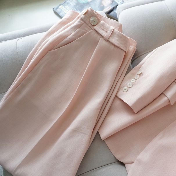 Women's Clothing warm spring healing color shimmer texture pieces heavy industry slim silhouette suit_mkmklike.com