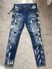 Slim Fit Men's Embroidered Ripped Jeans - Premium Cotton Denim Pants For Casual & Streetwear_mkmklike.com