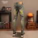 Men's Distressed Slim-Fit Jeans – Vintage Washed Denim With Artistic Spray Paint & Patch Details (28-38)_mkmklike.com