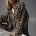Oversized Leopard Print Denim Jacket For Women - Vintage-Inspired, Button Front, Roomy Pockets, Streetwear Essential (Available In Grey)_mkmklike.com
