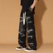Men's Tie-Dye Jeans - Vintage Washed Straight Leg, Distressed Detailing, Trendy Gradient Color For Casual Streetwear_mkmklike.com