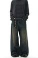 Men's Clothing Vintage High-Waisted Straight Leg Jeans For Men & Women - Classic Blue Distressed Denim Pants With Relaxed Fit_mkmklike.com