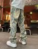 Men's Hip-Hop Streetwear Denim Pants – Distressed Embroidery & Paint Splatter Loose-Fit Jeans (28-36, Vintage Blue)_mkmklike.com