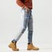 Trendy High-Street Distressed Embroidered Skinny Jeans With Color-Block Pocket Design - Slim Fit Stretch Denim Pants For Men & Women_mkmklike.com