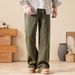 Cross-border One-piece Delivery Jeans Men's Pure Cotton Casual Straight-leg Micro-pull Pants Men's Versatile Solid-color Stacked Wide-leg Pants Men_mkmklike.com