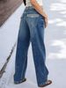 Women's Clothing Vintage Patchwork Jeans – Straight-Leg Denim With Contrast Panels For Retro & Casual Outfits_mkmklike.com