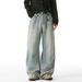 Retro Washed 3D Whiskered Jeans High Street American Trendy Loose Texture Straight Leg Trousers Autumn Style Men's Clothing Denim_mkmklike.com