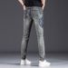 New Export In-Stock Patchwork Jeans For Men Trendy Brand Embroidered Slim Fit Casual Versatile Stretch Pants_mkmklike.com