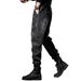Men's Patchwork Washed Work Jeans Loose Fit American High Street Style Trendy Versatile Retro Harem Jogger Pants_mkmklike.com