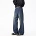 Men's Fleece Lined Flared Jeans - Retro High Waist Washed Denim Pants For Autumn & Winter, Comfortable & Stylish_mkmklike.com