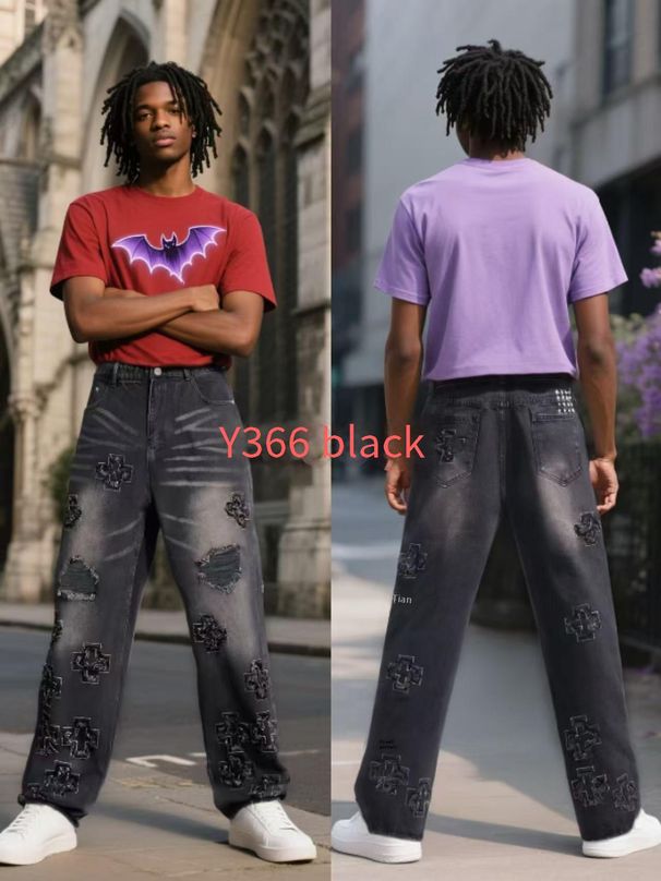 Men's Slim Tapered Stretch Jeans – Modern Fit (XL-3XL, Comfort Flex Fabric, Urban Essential)_mkmklike.com