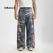 Pure Selected By Jiezhan|Zhangzi Active Digital Print Jeans Men's European Size Trendy Brand Autumn Winter New Straight Long_mkmklike.com