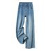 Zhizhi High-waisted Narrow Wide-leg Jeans Women, New Summer 2026, Loose Straight Pants For Petite Individuals, Casual_mkmklike.com