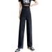 2025 High Street Women's Black Casual Jeans, Loose Wide-Leg Trendy Hong Kong Style Straight-Leg Dad Pants_mkmklike.com