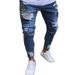 New European And American Men's Hip-hop Slim-fit Ripped Skinny WISH Badge Plus-size Jeans New Women's Style_mkmklike.com