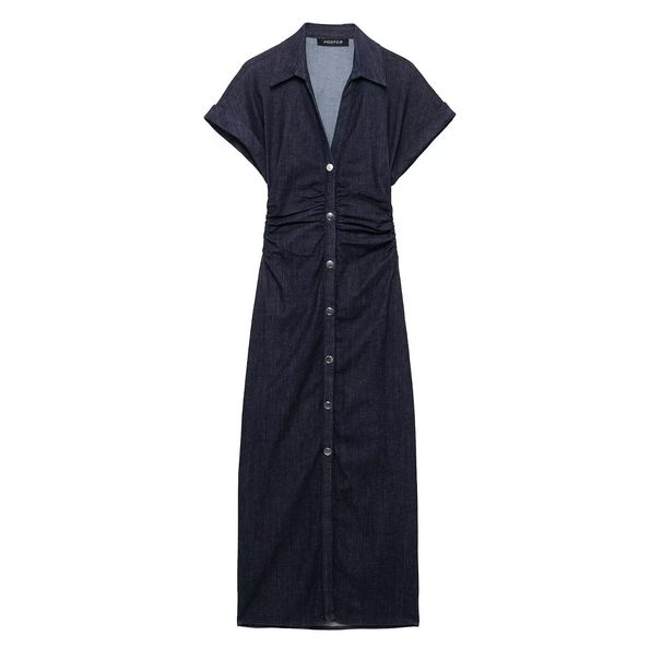 Women's Clothing, Women's Denim Midi Dress_mkmklike.com