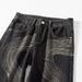 Men's Washed Straight Leg Jeans Mid Waist Patterned Comfortable Slightly Stretch Casual Loose Fit Long Pants_mkmklike.com