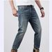 "Vintage Washed Denim Jeans For Men - Lightweight 12OZ Selvedge Straight Leg Retro Casual Pants With Distressed Details"_mkmklike.com
