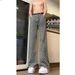 Retro Style Printed Jeans For Men – Flared Straight Fit With All-Over Pattern & Vintage Vibe_mkmklike.com