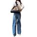 High-Waisted Flared Jeans For Women – Retro Blue Wide-Leg Trousers With Curved Hem, Pear-Shape Friendly (S-Xxl)_mkmklike.com