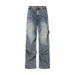 Men's Vintage Workwear Jeans - Classic Straight Fit With Slight Flare, Relaxed Trousers For Teens & Adults_mkmklike.com