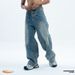 Unisex Baggy Vintage Jeans – 90s Hip-Hop Streetwear (S-XL, Washed Blue, 90% Cotton)_mkmklike.com