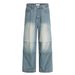 American Style Trendy Brand Ditreed Ripped Jean For Men With Wrinkled Deign Paratrooper Wide-Leg Straight Long_mkmklike.com