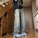 Nordmann European And American Style Vintage Washed Retro Jeans For Men, Ins Trendy Brand High Street Loose Straight Double Knee_mkmklike.com