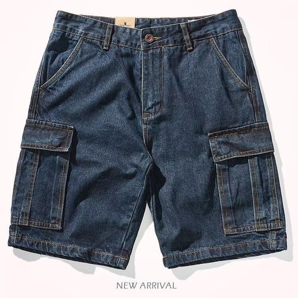 Men's Summer Trendy Brand Sports Casual Loose Fit Denim Shorts Five Point Pants Thin Design Large Size_mkmklike.com