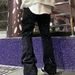 Men's Clothing High Street Trendy Brand Splashed Ink Micro Flared Jeans Men's Retro Vibe Style Loose Straight Casual Mopping Trousers_mkmklike.com