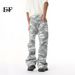 EF JEANS | 2025 Spring New Product Straight Loose Basic Camouflage Retro Washed Jeans Casual Pants_mkmklike.com