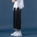 Men's Clothing Light Colored Jeans For Men, Loose And Fashionable, All Match Straight Leg Pants, Trendy Retro Wide Leg Floor Length Daddy Pants_mkmklike.com