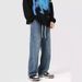 Unisex Vintage Washed Jeans – Loose Straight-Leg Denim Pants With Mud-Dye Effect For Casual & Streetwear_mkmklike.com
