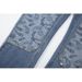 Men's Clothing High Street Fashion Stitching Washed Blue Cashew Flower Casual Skinny Jeans_mkmklike.com