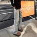 Men's Straight Leg Jeans – American Vintage Washed Blue Denim, Whiskering & Bamboo Pattern, High-Street Unisex Fit (S-XXXL)_mkmklike.com