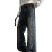 Rhombus Jacquard Jeans Men's Spring And Autumn American High Street Slight Pants Teen Vintage Loose Straight Pants_mkmklike.com