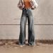 Vintage Wide-Leg High-Waisted Jeans – Relaxed Fit Distressed Denim Pants For Women_mkmklike.com