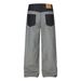 High-Waisted Wide-Leg Jeans For Men & Women – Distressed Button Fly Denim Pants With Contrast Stitching, Relaxed Fit Streetwear"_mkmklike.com