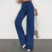 Vintage High-Waisted Straight Leg Jeans For Women – Classic Blue Denim Pants (XS-XXL, No Belt Needed)_mkmklike.com