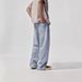 Men's Light Blue Relaxed Fit Straight Leg Jeans - Vintage Washed Denim Pants For Casual Wear_mkmklike.com
