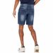 Laike Men's Rhinestone Denim Shorts Summer Style Trendy Star Washed Casual Five Point Pants_mkmklike.com