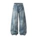 Baggy Distressed Jeans – Vintage Washed Streetwear Denim Pants With Raw Hem & Relaxed Fit (S-3XL, Light Blue, Unisex Y2K Aesthetic)_mkmklike.com