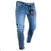 European And American Style Ripped With Zipper New Men's Stretch Slim Fit Skinny Jeans Trendy Cross-Border Fashion_mkmklike.com